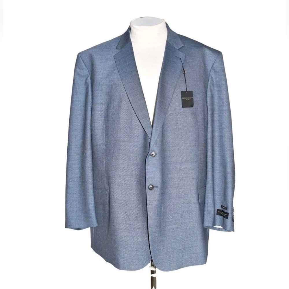 Pronto Uomo Blue Gray Wool Blend Blazer Men's 56L Solid Hopsack Texture NWT